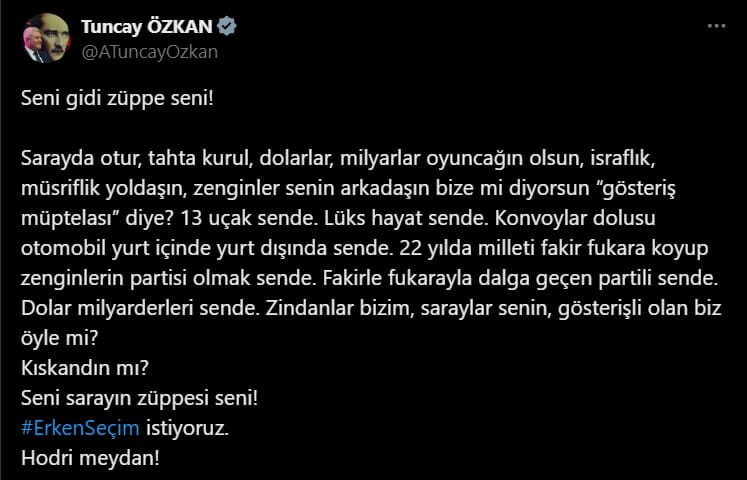 Erdoğan'a 'züppe' diyen CHP'li Özkan hakkında soruşturma 