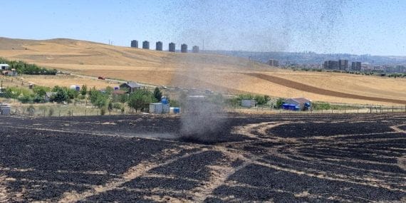 Ankara’da Tarım Arazisinde Yangın: 100 Dönüm Arpa ve Buğday Kül Oldu