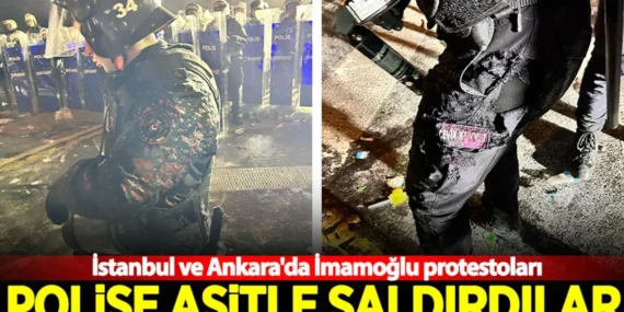 Ankara’daki İmamoğlu eyleminde polise yanıcı maddeler atıldı